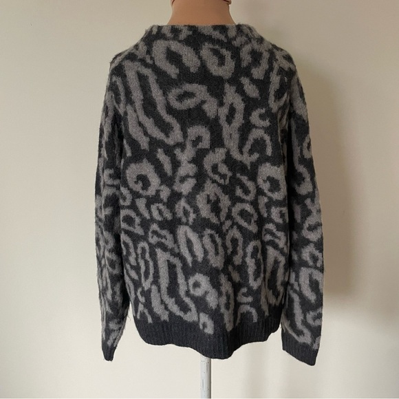 By Malene Birger Soft Jacquard Fensia Dark Grey Melange Alpaca Wool Pullover M - Picture 4 of 9